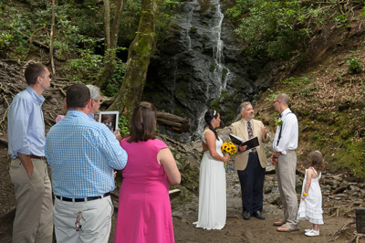 Smoky Mountian waterfall wedding
